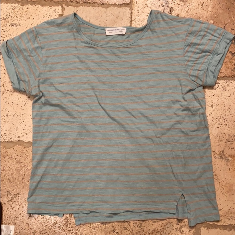 Double Zero Light Teal/Seafoam Grey Striped Shirt